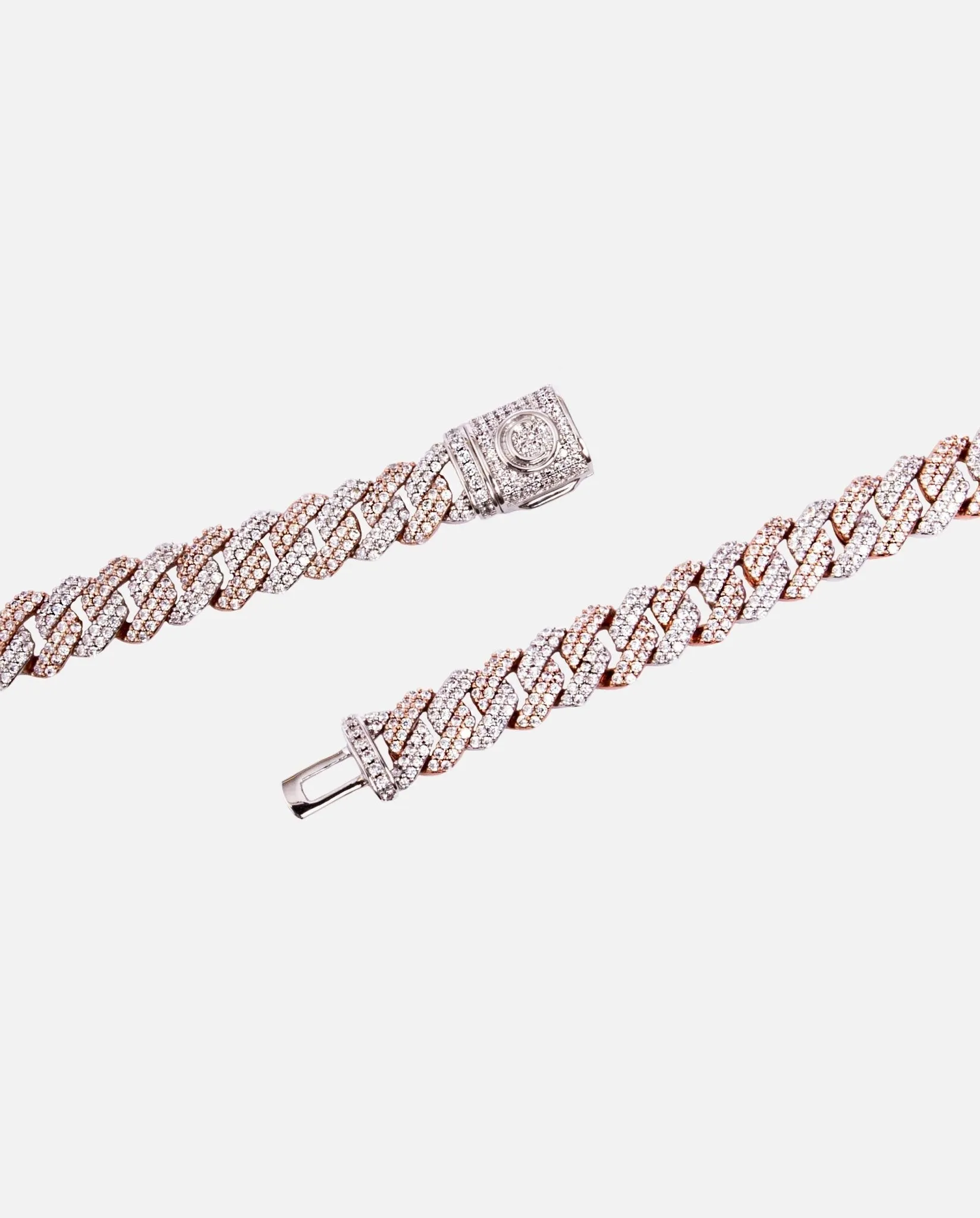 10mm Iced Prong Link Chain - 2 Tone