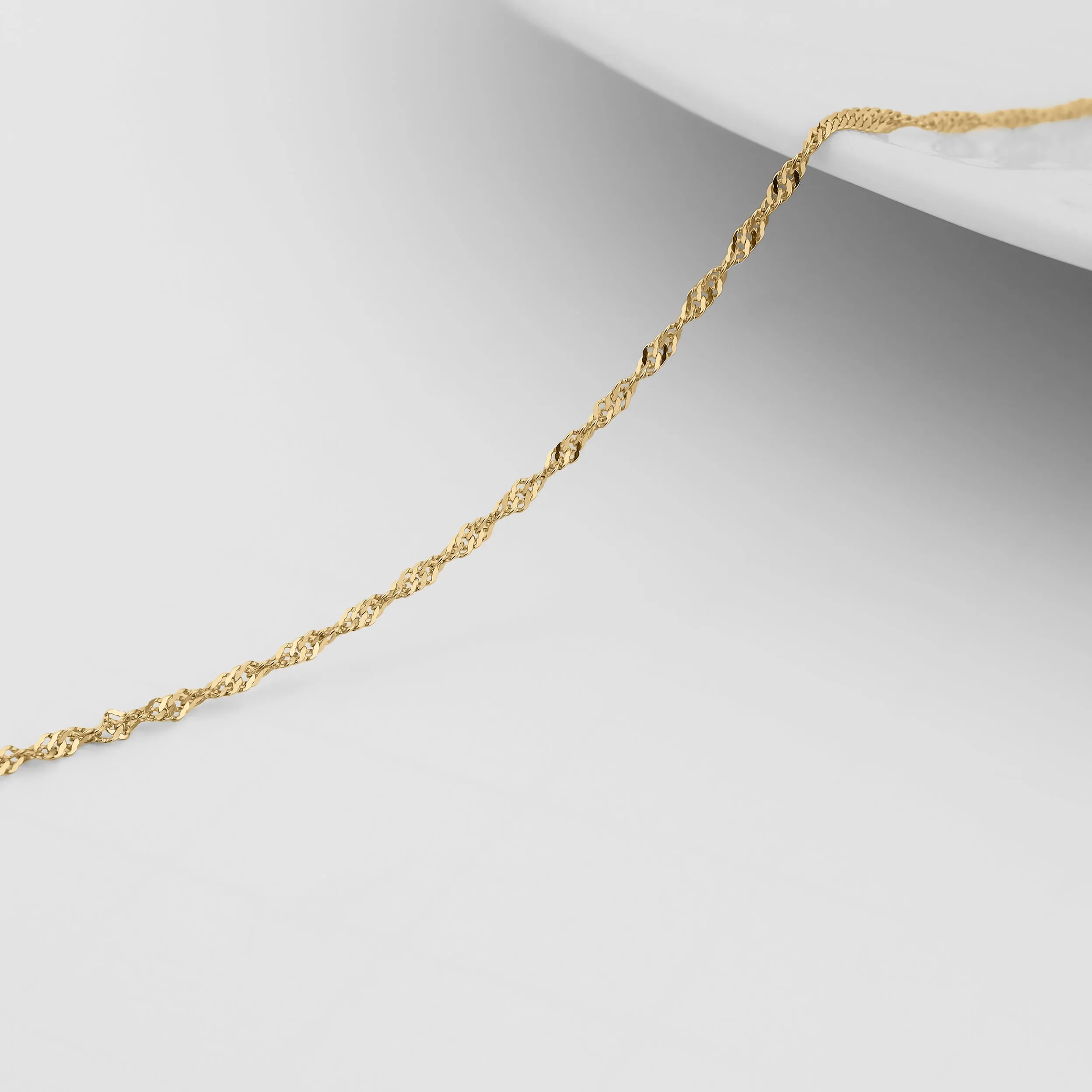 1.2 mm Singapore 14K Solid Gold Permanent Jewelry Chain - By the Inch / PMJ0008