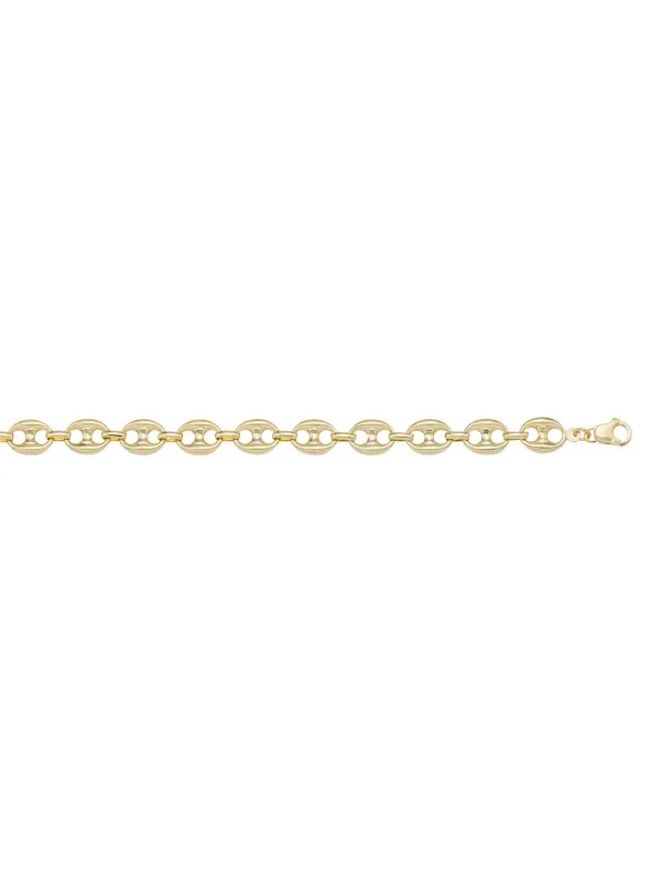 14K GOLD PUFFED MARINER LINK CHAIN