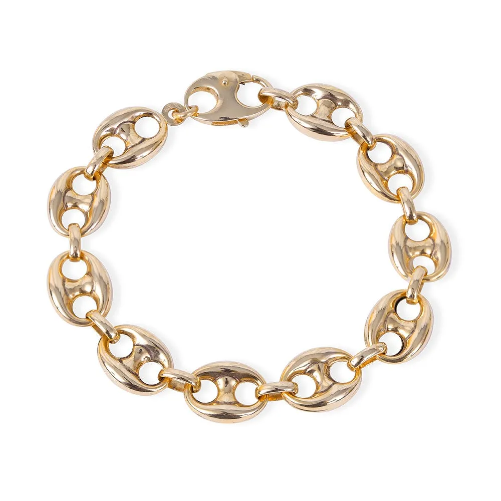 14K GOLD PUFFED MARINER LINK CHAIN