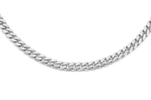 14k Solid White Gold Cuban Link Chain 3mm