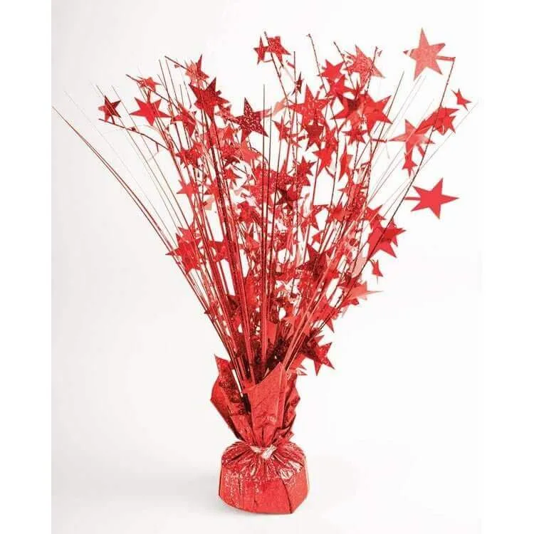 15" Balloon Weight Centerpiece Red Holographic