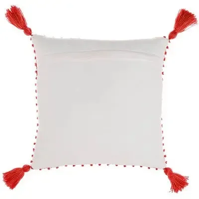 18"x18" Loops Striped Square Throw Pillow with Tassels Red - Mina Victory