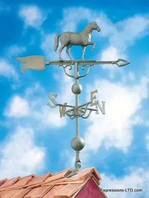 30-Inch Full-Bodied Horse Weathervane - Verdigris