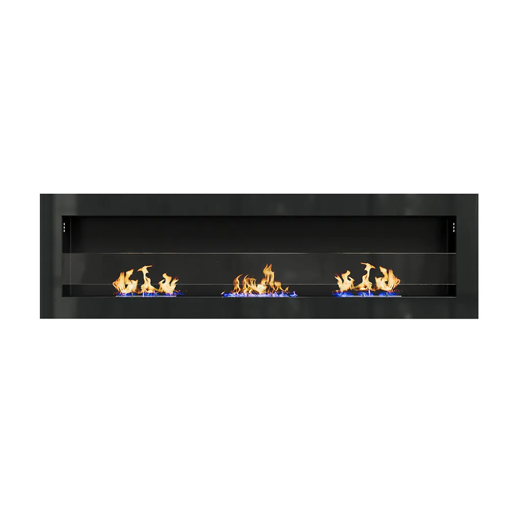 55 Inch Bio Ethanol Fireplace Black Finished Clean Energy Fire Heater