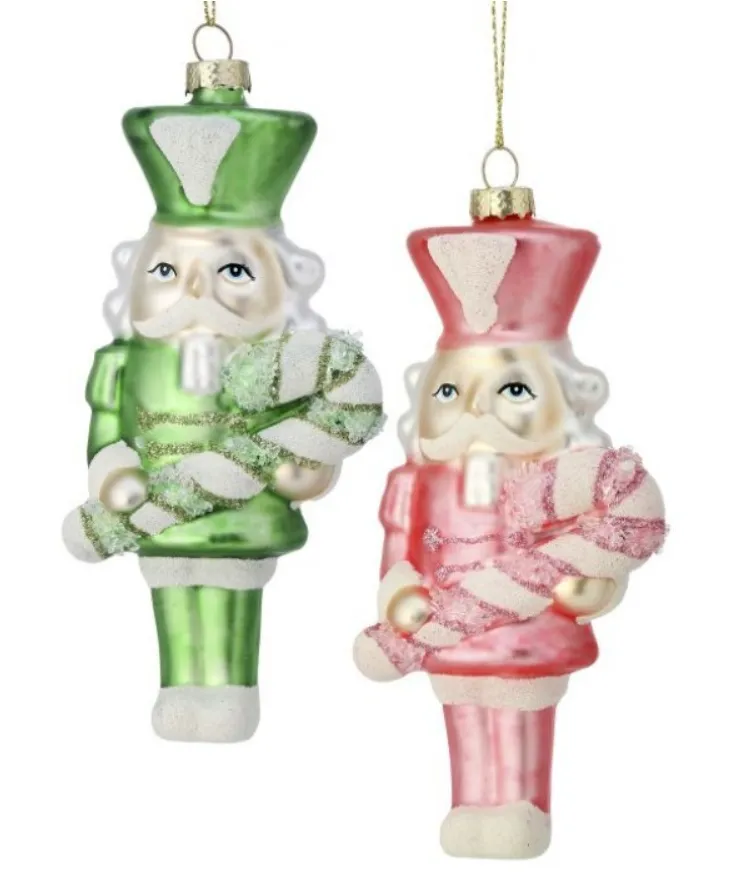 6" Glass Holiday Sweets Nutcracker Ornament (sold individually)