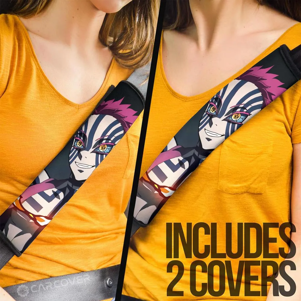 Akaza Seat Belt Covers Custom Demon Slayer Anime Car Accessoriess