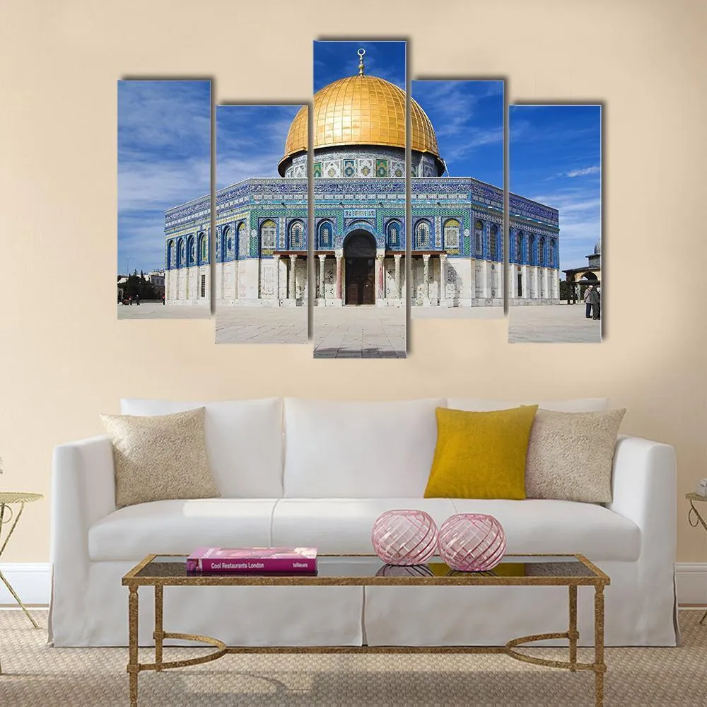 Al Aqsa Mosque In Jerusalem Under Clear Sky Canvas Wall Art