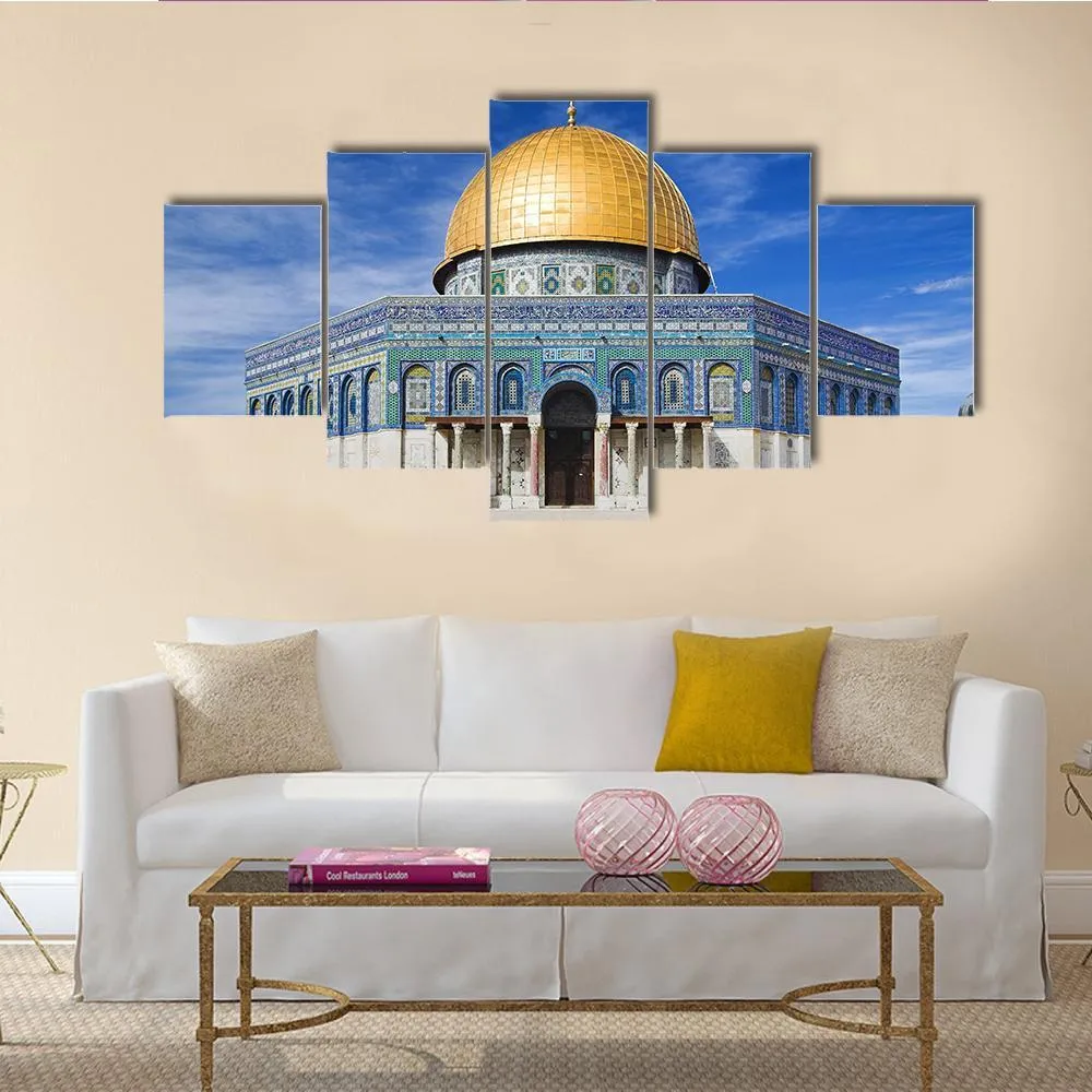 Al Aqsa Mosque In Jerusalem Under Clear Sky Canvas Wall Art