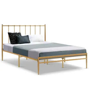 Amor Metal Queen Bed Frame Gold