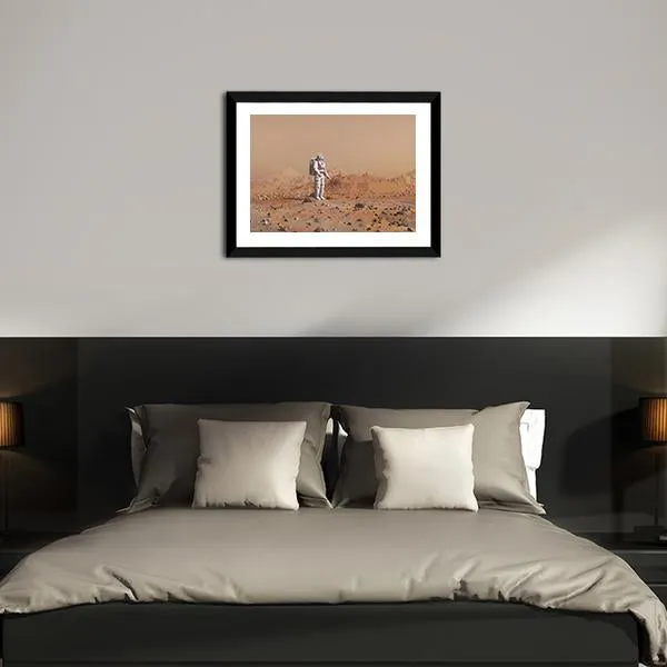 Astronaut Walking On Mars Canvas Wall Art