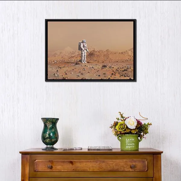 Astronaut Walking On Mars Canvas Wall Art