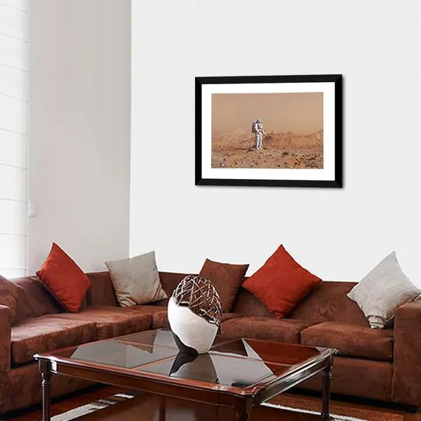 Astronaut Walking On Mars Canvas Wall Art