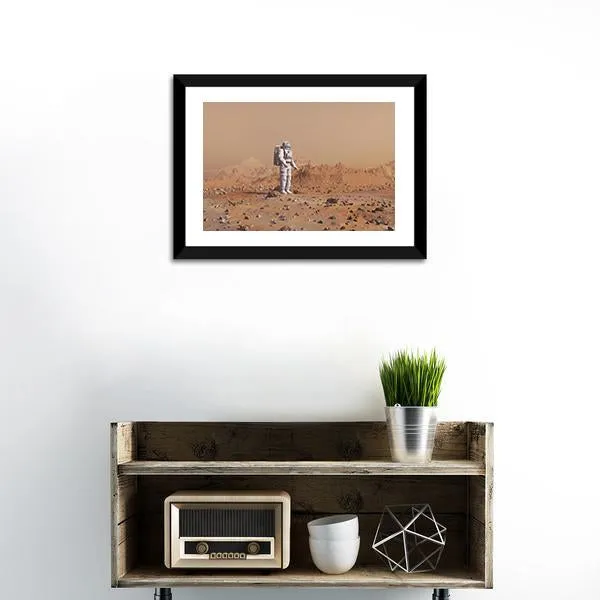 Astronaut Walking On Mars Canvas Wall Art