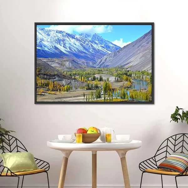 Autumn Lake  Pakistan Canvas Wall Art