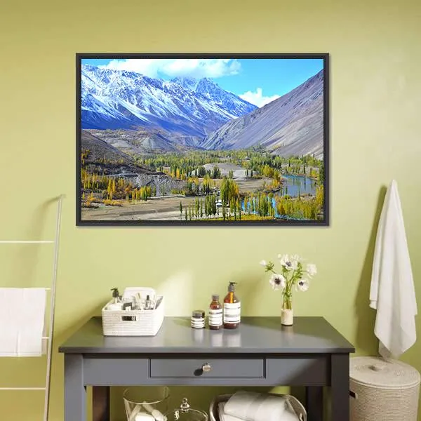 Autumn Lake  Pakistan Canvas Wall Art