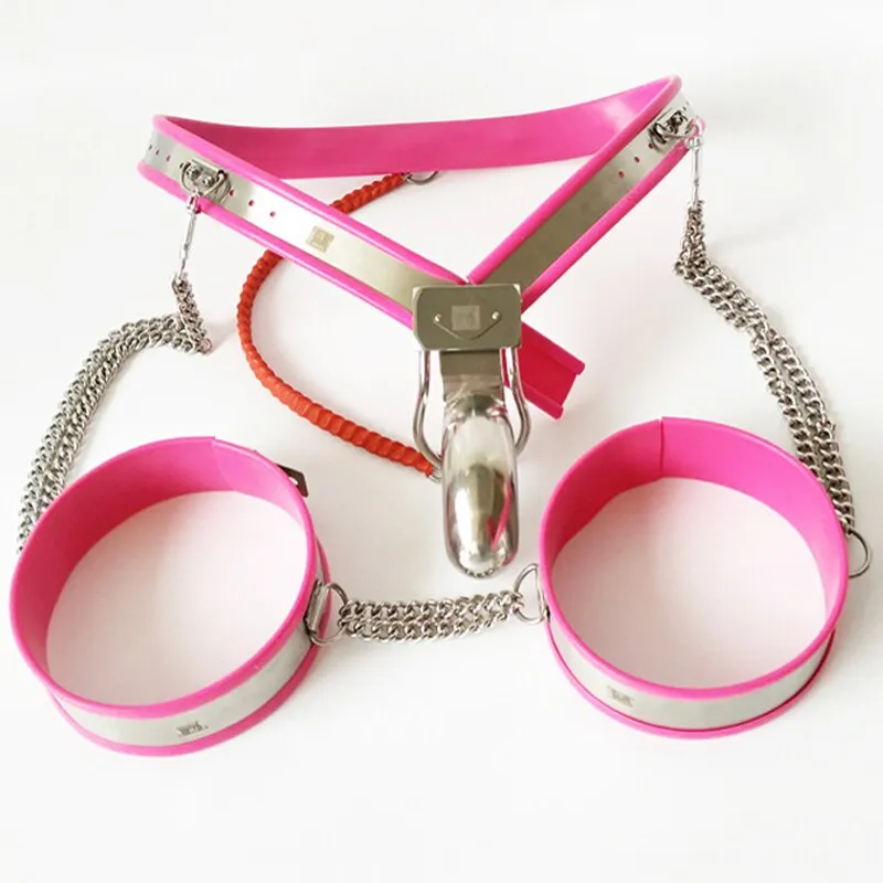 BDSM  Male Chastity Belt Cuffs