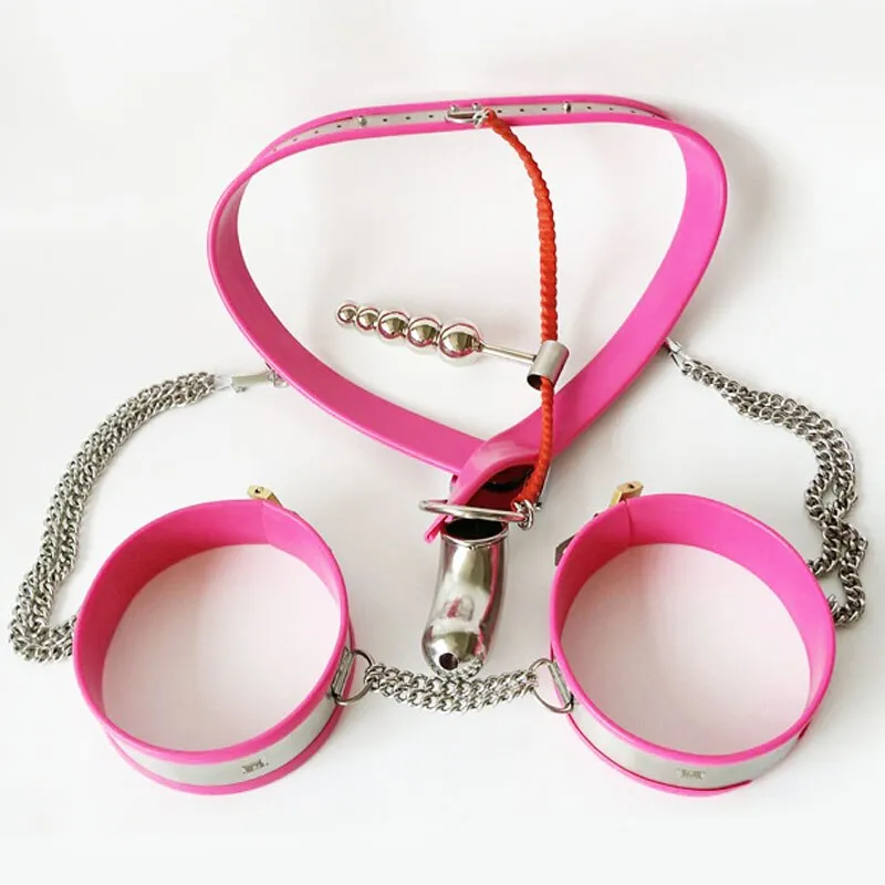 BDSM  Male Chastity Belt Cuffs