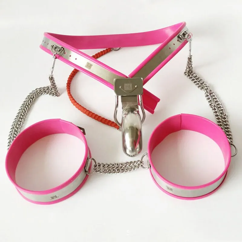 BDSM  Male Chastity Belt Cuffs