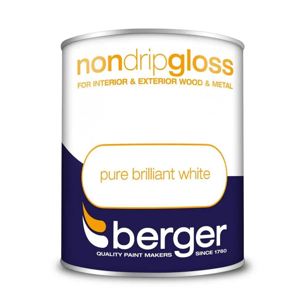 Berger Non Drip Gloss 750ml - Pure Brilliant White