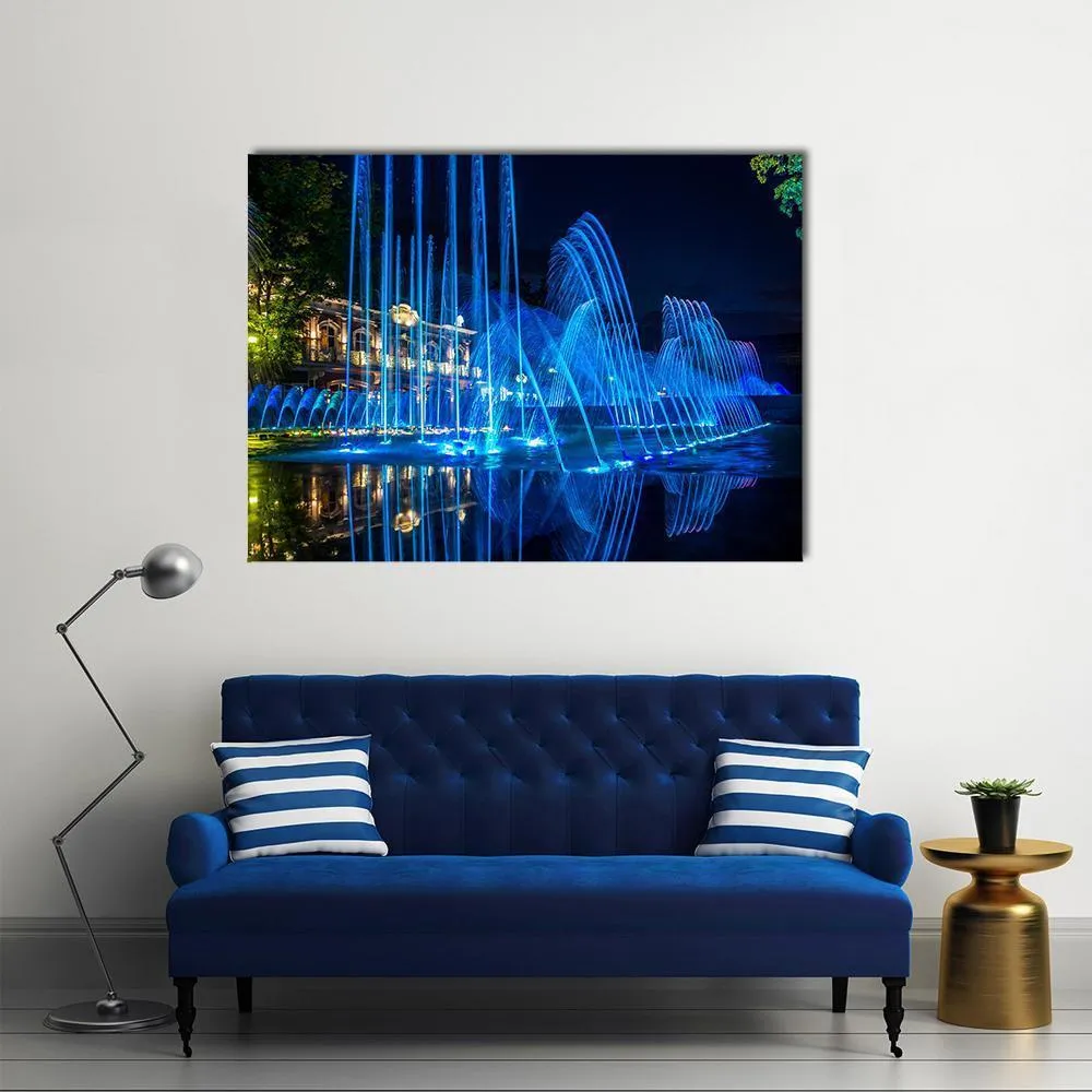 Blue Fountains Canvas Wall Art