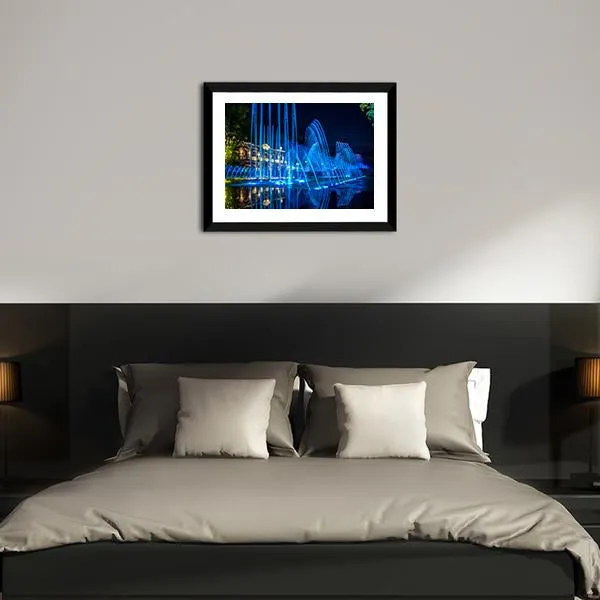 Blue Fountains Canvas Wall Art