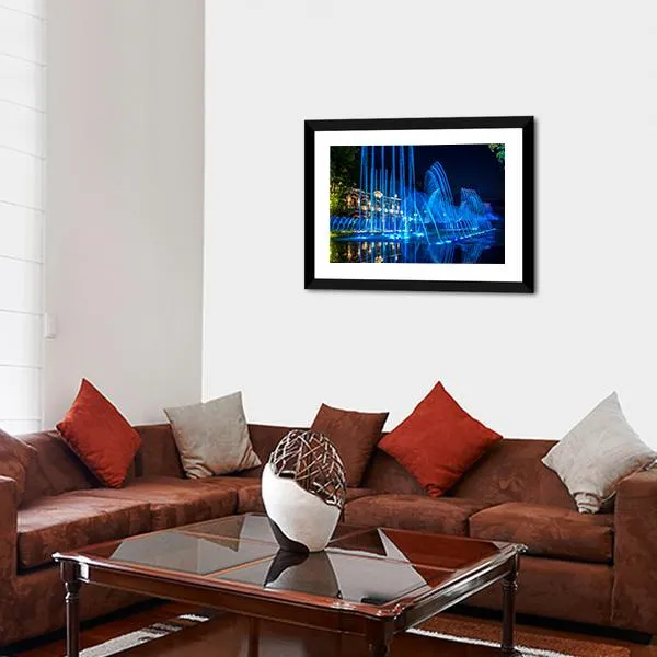 Blue Fountains Canvas Wall Art