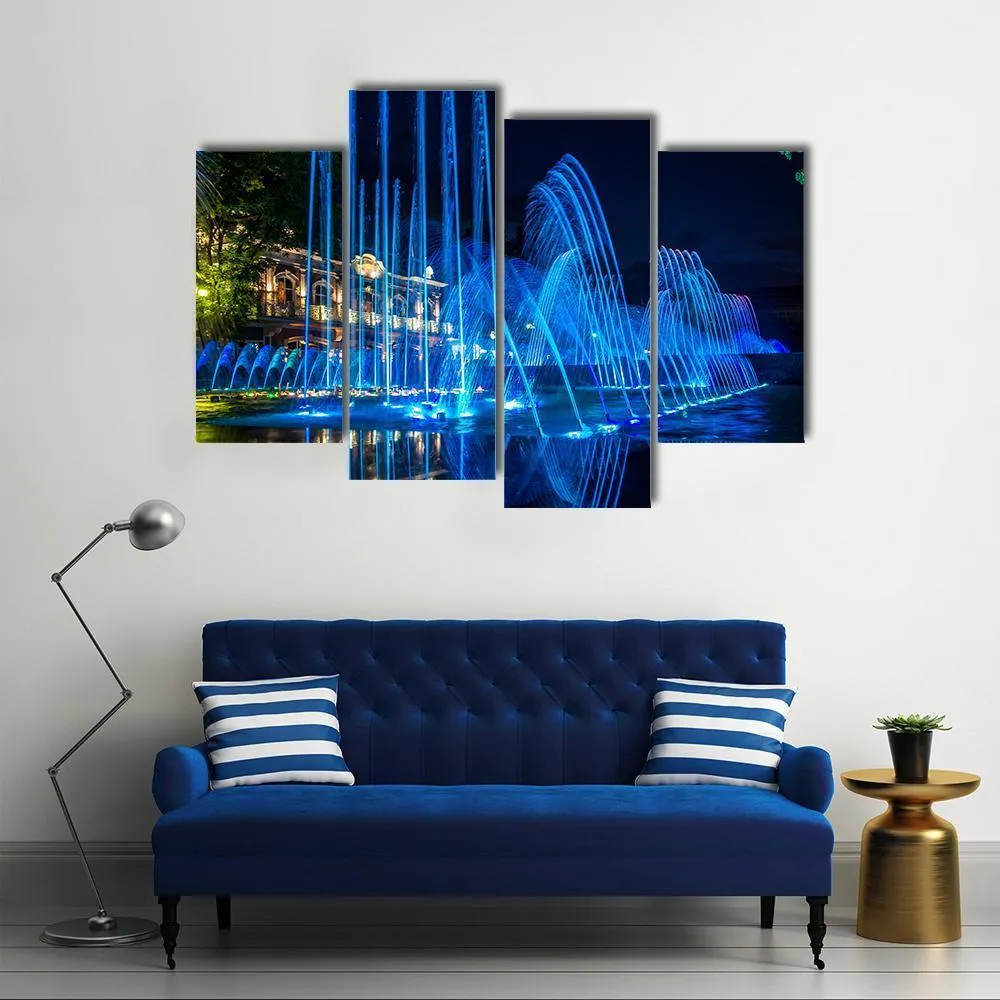 Blue Fountains Canvas Wall Art