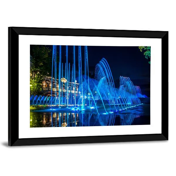 Blue Fountains Canvas Wall Art