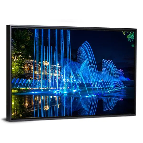 Blue Fountains Canvas Wall Art