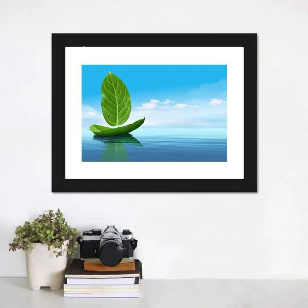 Boat Of Leaves Canvas Wall Art