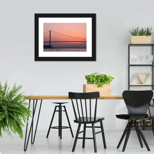 Bosphorus Bridge At Sunset Canvas Wall Art