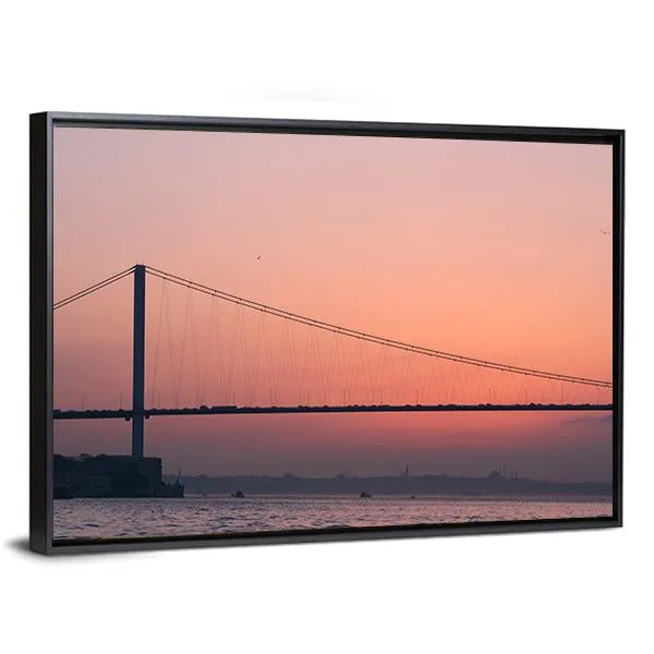 Bosphorus Bridge At Sunset Canvas Wall Art