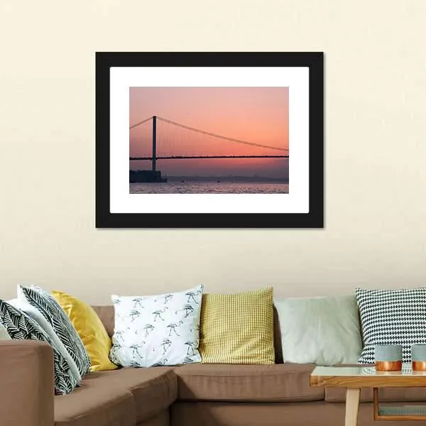 Bosphorus Bridge At Sunset Canvas Wall Art