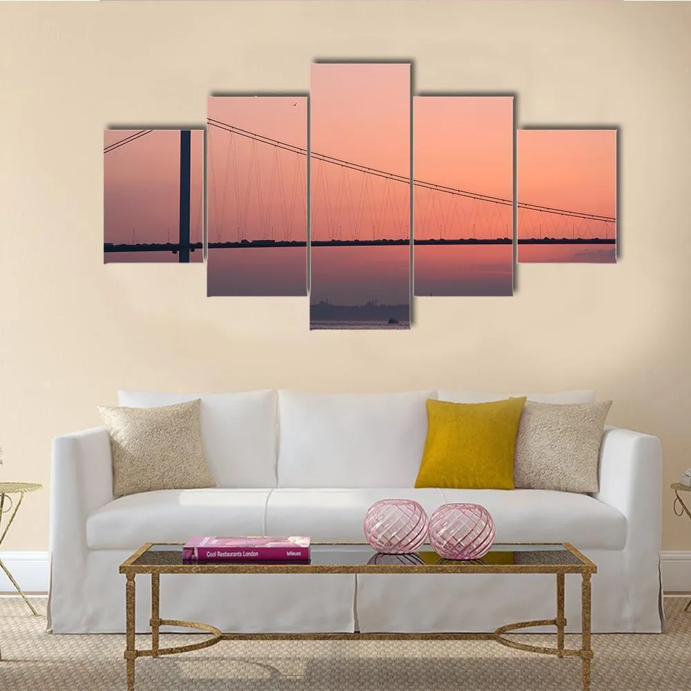 Bosphorus Bridge At Sunset Canvas Wall Art