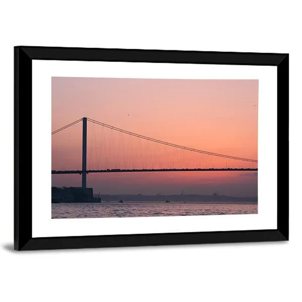 Bosphorus Bridge At Sunset Canvas Wall Art