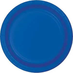 Bulk Cobalt Blue Value Friendly 8.75 inch Paper Dinner Plates (96 per Case)