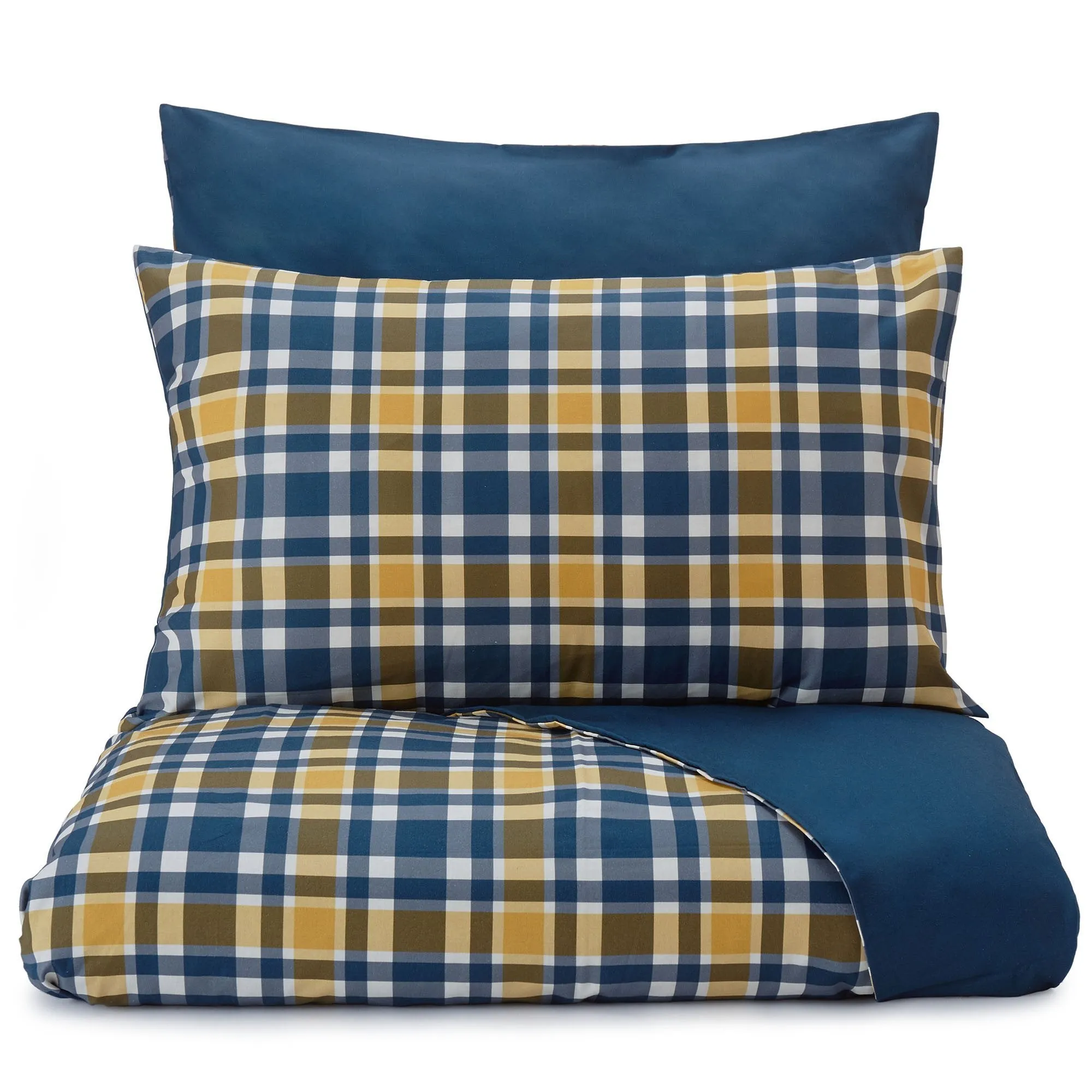 Cabril Pillowcase [Dark blue/Mustard/White]