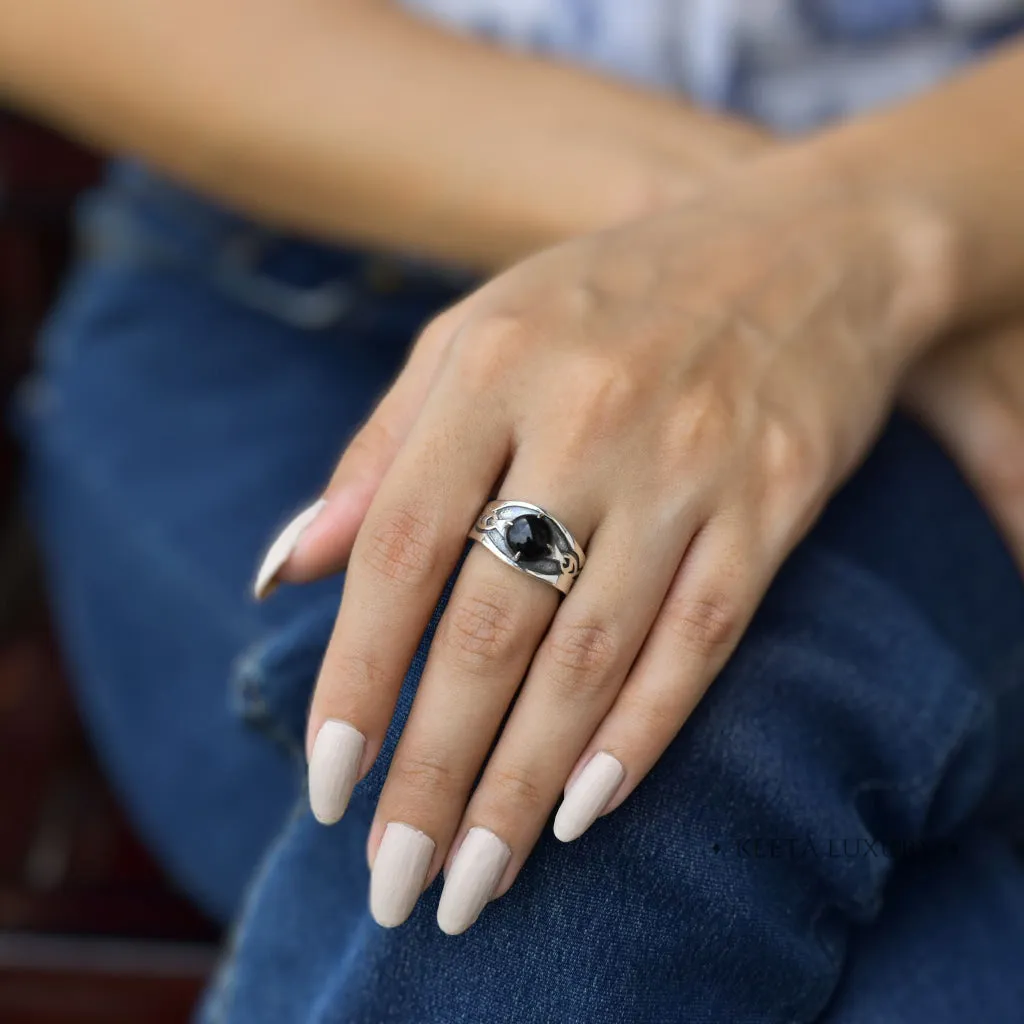 Celtic Noir - Black Onyx Ring