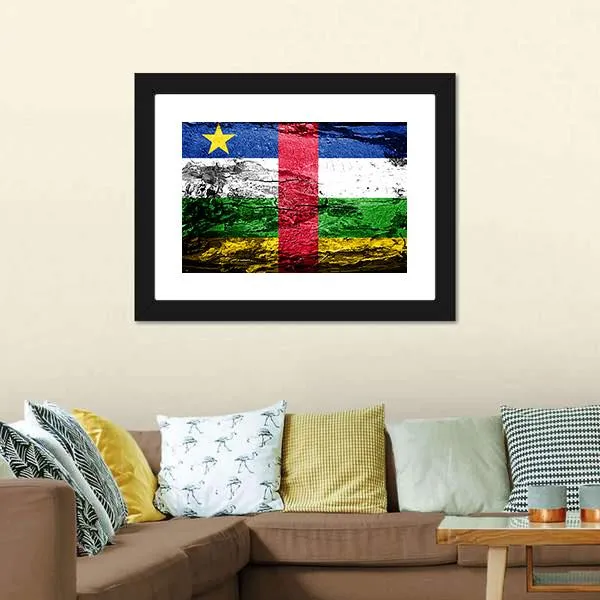 Central African Republic Flag Canvas Wall Art