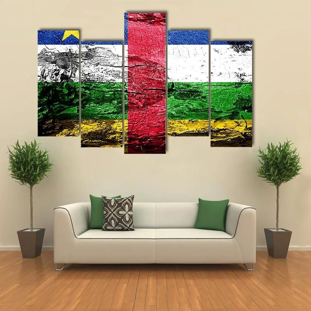 Central African Republic Flag Canvas Wall Art