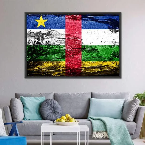 Central African Republic Flag Canvas Wall Art