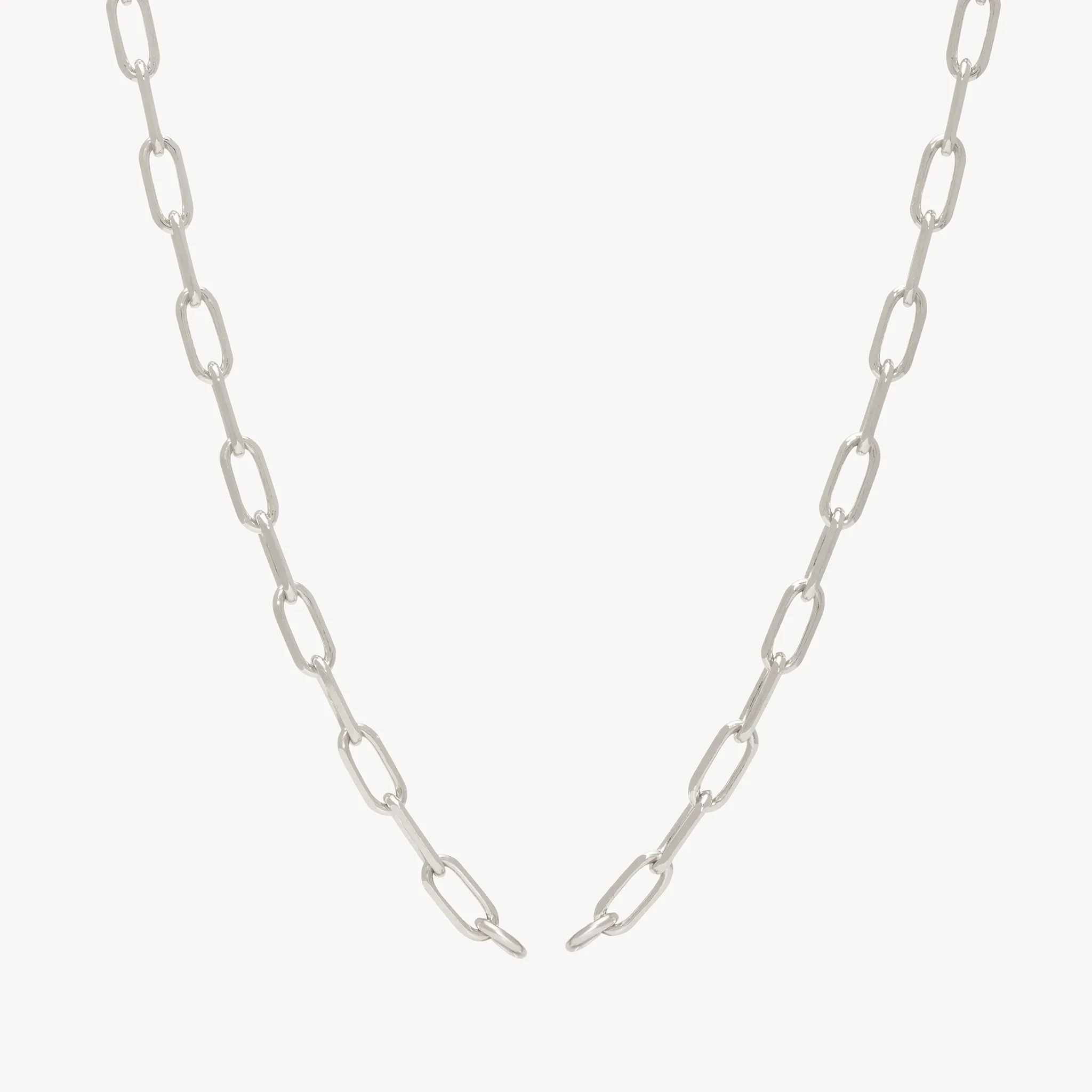 Clip Charm Chain Necklace — Silver