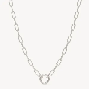 Clip Charm Chain Necklace — Silver