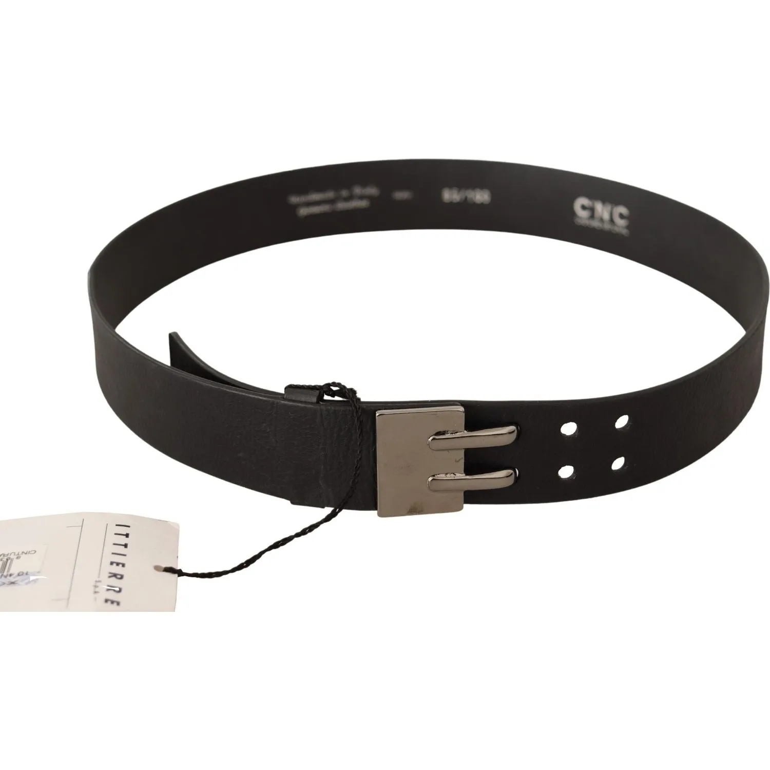 Costume National Elegant Black Leather Fashion Belt