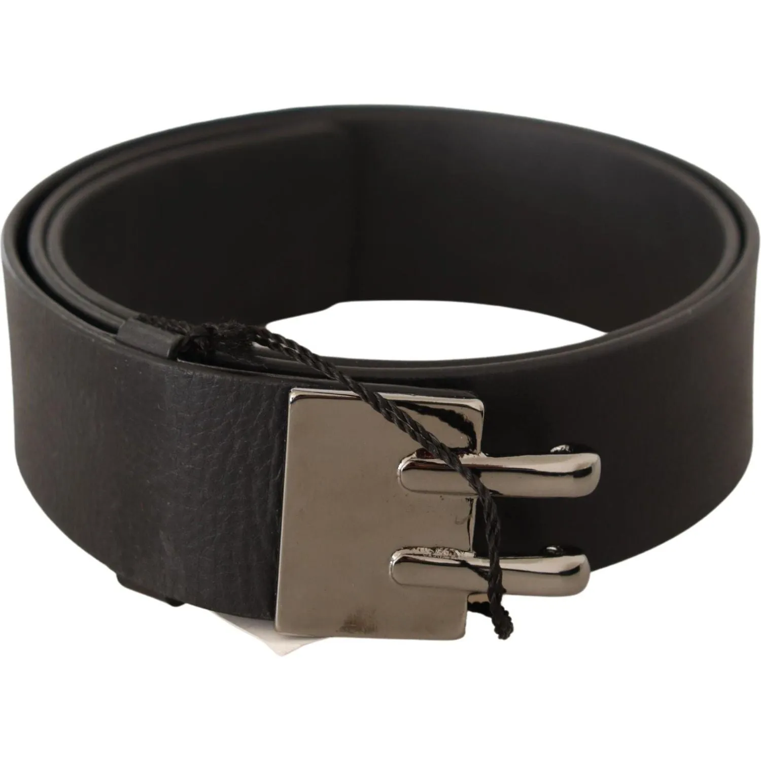 Costume National Elegant Black Leather Fashion Belt