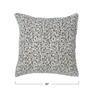 Cotton Floral Print Pillow