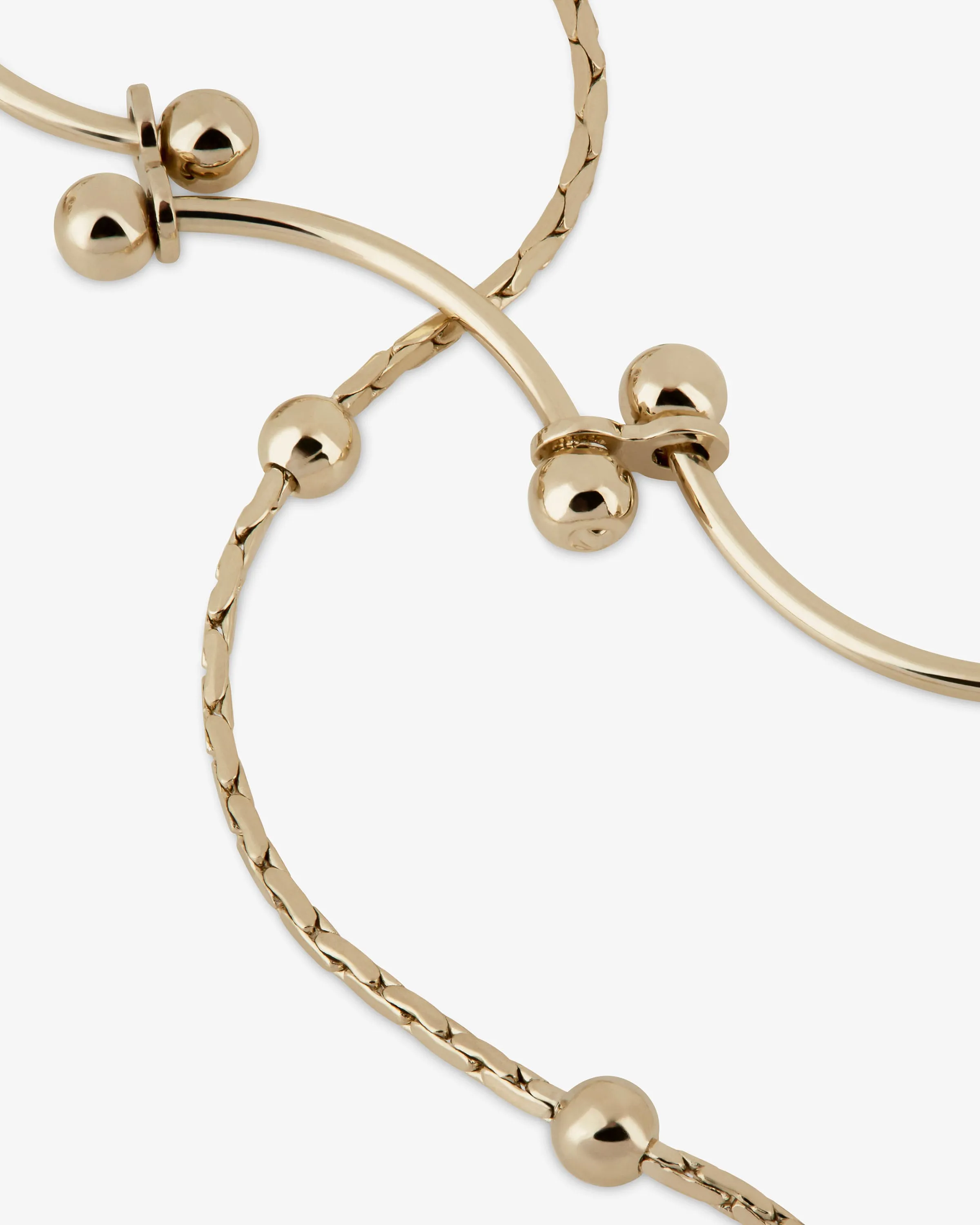 Crescent Double Chain Bracelet - 22 Carat Gold Gilded