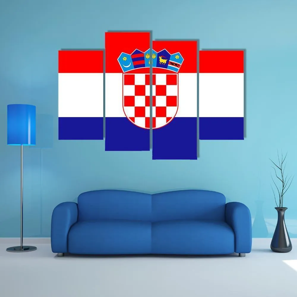 Croatia Flag Canvas Wall Art