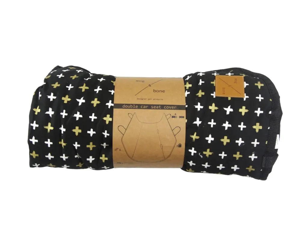 Dog Car Seat Cover - Black Metallic Cross